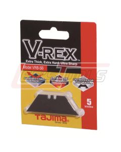 TAJIMA VRB2-5B V-REX™ II, premium tempered steel utility knife blades, 5-blade pack - Blister-Card