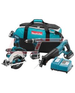 MAKITA XT406 18V LXT® Lithium-Ion Cordless 4 Pc. Combo Kit, LXPH01, BJR182, BSS611, BML185, bag
