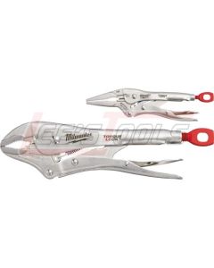 MILWAUKEE 48-22-3602 2PC - 6" LONG NOSE & 10" CURVED JAW LOCKING PLIERS SET