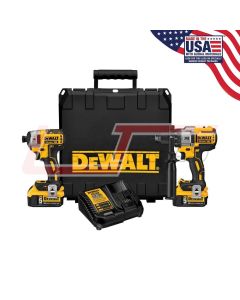 DEWALT DCK299P2 20V MAX* XR Lithium Ion Brushless Hammerdrill / Impact Driver Combo Kit (5.0Ah, Kit Box)