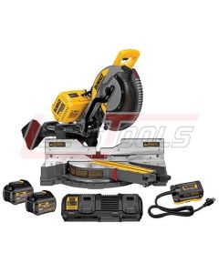 DEWALT DHS790AT2 120V MAX 12" SLIDING MITER SAW KIT W/ 120V ADAPTER, (2) 60v 6 AH BATTERIES, AND CHARGER