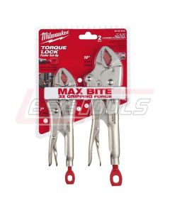 MILWAUKEE 48-22-3702 2 PC 7" & 10" CURVED JAW LOCKING PLIERS WITH MAXBITE