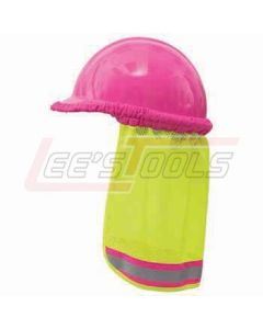 ERB SAFETY 19283 A735 Mesh Neck Shield - Hi-Viz Lime with Pink Trim