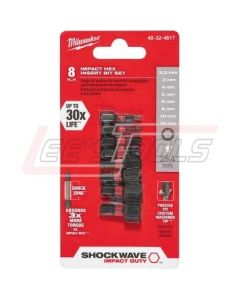 MILWAUKEE 48-32-4617 (3) 8PC 1" INSRT METRC HEXBIT