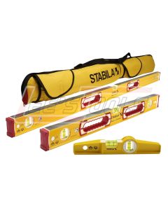 STABILA 48370 TYPE 196 CLASSIC 3 LEVEL SET & CASE 48 In. to 24 In. - torpedo