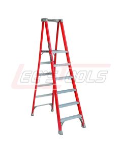 LOUISVILLE FXP1706 Fiberglass Pro Extended Rail ProTop Platform Ladder,6-Feet
