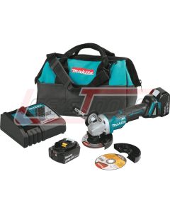 MAKITA XAG10M 18V LXT® Lithium-Ion Brushless Cordless 4-1/2" Paddle Switch Cut-Off/Angle Grinder Kit, electric bra