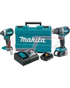 MAKITA XT269R 18V LXT® Lithium-Ion Compact Brushless Cordless 2 Pc. Combo Kit, XPH12Z, XDT13Z, case (2.0Ah)