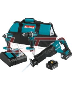 MAKITA XT328M 18V LXT® Lithium-Ion Brushless Cordless 3 Pc. Combo Kit, XPH12Z, XDT13Z, XRJ05Z, bag (4.0Ah)
