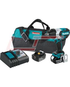 MAKITA XWT08T 1/2" 18V LXT® Lithium-Ion Brushless Cordless High Torque Sq. Drive Impact Wrench Kit w/ Friction Rin