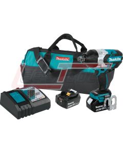 MAKITA XWT07T 3/4" 18V LXT® Lithium-Ion Brushless Cordless High Torque Sq. Drive Impact Wrench Kit w/ Friction Rin