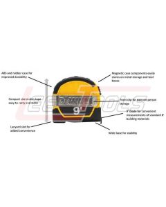 DEWALT DWHT33028M DeWalt 9' Pocket Tape Each (Merchandiser 12 pcs)