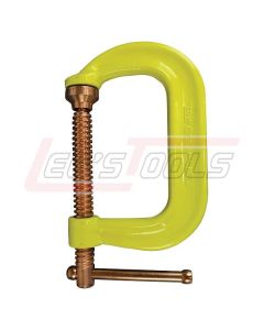 BESSEY CDF408CHV Clamp, C-style, drop forged, copper spindle, Hi Vis frame, 8 In. x 4 1/2 In., 6900 lb