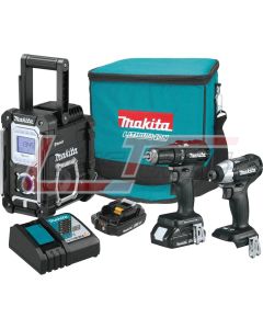 MAKITA CX301RB 18V LXT® Lithium-Ion Combo Kit, Sub-Compact Cordless 3 Pc.  XDT15Z, XFD11Z, and XRM06B