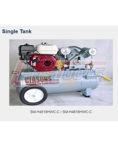 CIASONS SM-H4518HWC-C 5.5HP HONDA 2 Cylinder 14.5CFM 18 Gal ASME Single Tank 2 wheels portable 115 PSI Working Pressure