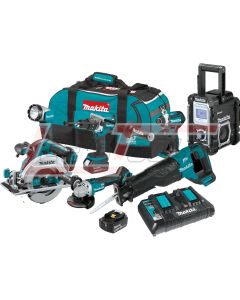MAKITA XT705PT 18V LXT® Lithium-Ion Brushless Cordless 7-Pc. Combo Kit (5.0Ah)