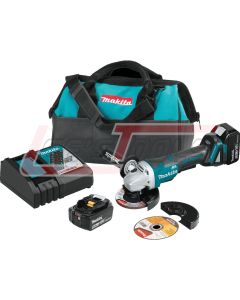 MAKITA XAG11T 18V LXT® 4-1/2”/ 5" Angle Grinder Kit, Paddle Switch Cut-Off/, with Electric Brake (5.0Ah), Lithium-