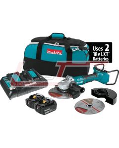 MAKITA XAG13PT1 18V X2 (36V) 9" Paddle Switch  Grinder Kit, with Electric Brake Cut-Off/Angle (5.0Ah) LXT® Lithium-I