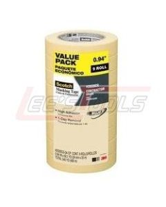 3M 2020CG-24A-CP Masking Tape 1.88 in x 60.1 yd (24 mm x 55 m) - Scotch 9PK