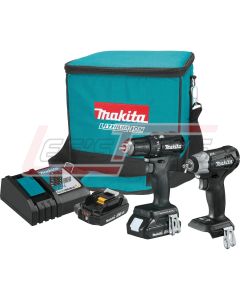 MAKITA CX201RB 18V LXT 2-Pc. Combo Kit (2.0Ah), Sub-Compact Brushless Cordless, Lithium-Ion