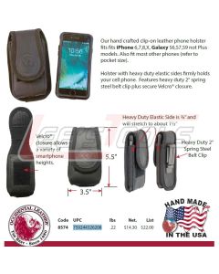 OCCIDENTAL LEATHER 8574 Clip-On, Expandable Phone Holster