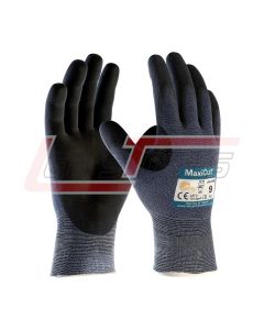 PIP 44-3745/L MAXICUT ULTRA, BLACK MICRO-FOAM NITRILE COATED PALM & FINGER TIPS, REINFORCED THUMB CROTCH,BLUE ENGI