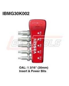 VESSEL IBMG30K002 Impact Ball Torsion Bits Assort X30 5PC (MG Holder) (T10/T15/T20/T25/T30)