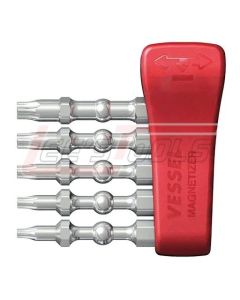VESSEL IBMG50K002 Impact Ball Torsion Bits Assort X50 5PC (MG Holder) (T10/T15/T20/T25/T30)
