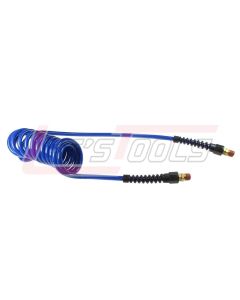 COILHOSE PNEUMATICS PU14-15B-B Flexcoil - 1/4” ID x 15’ - 1/4” MPT Swivel - Dark Blue