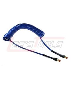 COILHOSE PNEUMATICS PU14-25B-B Flexcoil - 1/4” ID x 25’ - 1/4” MPT Swivel - Dark Blue