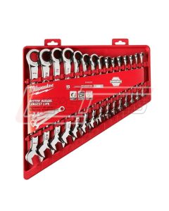 MILWAUKEE 48-22-9416 15pc Ratcheting Combination Wrench Set - SAE