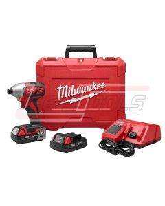 MILWAUKEE 2850-22CT M18 Compact Brushless 1/4" Hex Impact Driver Kit 