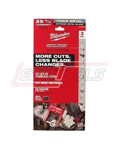 MILWAUKEE 48-39-0609 (35 3/8") Extreme Thick Metal Bandsaw Blades 3PK Compact