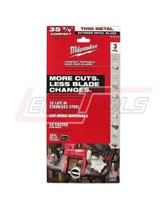 MILWAUKEE 48-39-0619 (35 3/8") Extreme Thin Metal Bandsaw Blades 3PK Compact