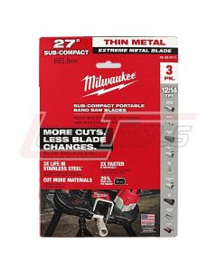 MILWAUKEE 48-39-0711 Extreme Thin Metal Bandsaw Blades 3PK Sub Compact