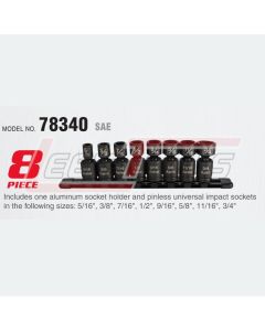ASTRO PNEUMATIC 78340 8-Piece 3/8-Inch Drive Nano Pinless Universa Impact Sockets - SAE