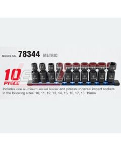ASTRO PNEUMATIC 78344 10-Piece 3/8-Inch Drive Nano Pinless Universa Impact Sockets - METRIC