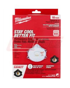 MILWAUKEE 48-73-4004 10pk N95 Valved Respirator -with Gasket