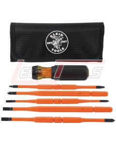 KLEIN 32288 8-in-1 Insulated Interchangeable Screwdriver Set with Roll Pouch