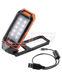 KLEIN 56403 LED Work Light USB Rechargeable with Built-In Kickstand and Carabiner for Illumination and Charging
