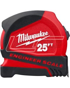 MILWAUKEE 48-22-6625E 25 Compact Tape Measure w/ Engineer Scale