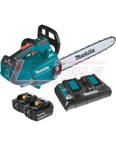 MAKITA XCU09PT 18V X2 (36V) LXT® Lithium-Ion Brushless Cordless 16" Top Handle Chain Saw Kit, dual port charger (5.