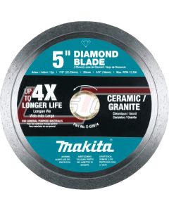 MAKITA E-02674 5" Diamond Blade, Continuous Rim, General Purpose
