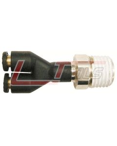 COILHOSE PNEUMATICS CL882504 Coilock Dual Tube "Y" Conn, 5/32" OD x 1/4" NPT