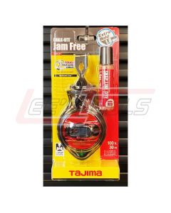 TAJIMA CR301JF-CP Crome Plated Limited Edition Chalk-Rite® Jam Free, 1 mm chalk snap-line - Blister-Card W/Red chalk