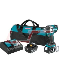 MAKITA XWT18T 18V LXT® Lithium-Ion Brushless Cordless 4-Speed Mid-Torque 1/2" Sq. Drive Impact Wrench Kit w/ Deten