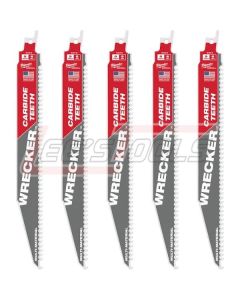 MILWAUKEE 48-00-5541 6" 6 TPI THE WRECKER™ with Carbide Teeth SAWZALL® Blade 5PK