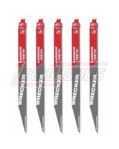 MILWAUKEE 48-00-5543 12" 6 TPI THE WRECKER™ with Carbide Teeth SAWZALL® Blade 5PK