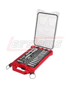 MILWAUKEE 48-22-9482 3/8 IN DRIVE METRIC RATCHET AND SOCKET MECHANICS TOOL SET WITH PACKOUT CASE 28 PIECE