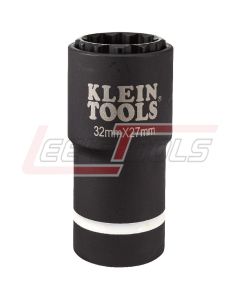 KLEIN 66054E 2-in-1 Metric Impact Socket, 12-Point, 32 x 27 mm